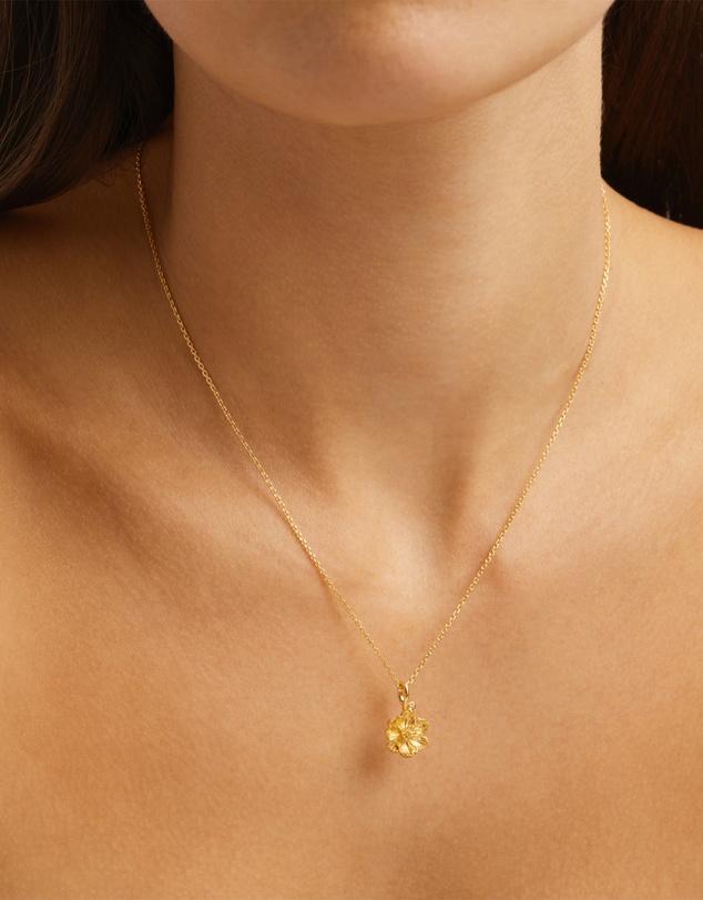 By Charlotte - Poppy August Birth Flower Necklace