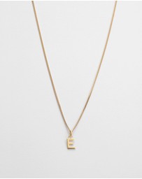 Kirstin Ash - E Outline Initial Necklace