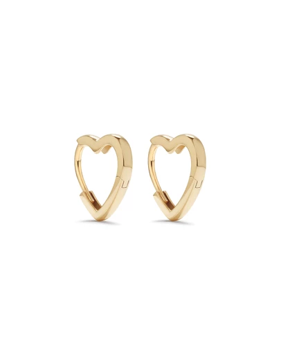 Michael Hill - 11mm Heart Shape Huggie Earrings in 10kt Yellow Gold