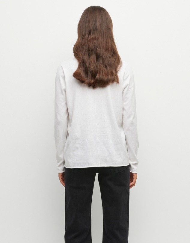 JH Lounge - JHL V-Neck L/S T (Fine Cotton Cashmere) White