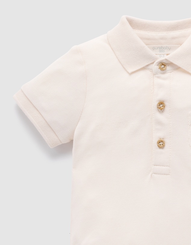 Purebaby - Polo Bodysuit- Kids-Babies