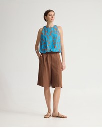 Oxford - Clover Printed Cotton Shell Top