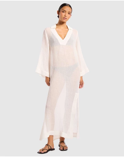 JETS - Wave Gauze Sheer Full Length Cover Up