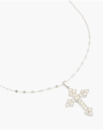 Lovisa - Waterproof Stainless Steel Cubic Zirconia Gothic Cross Fine Necklace
