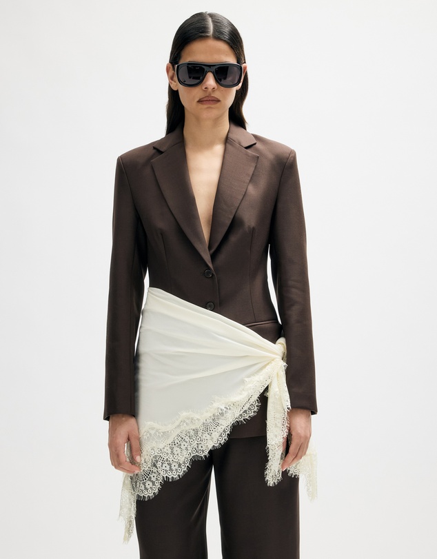 Minima Esenciales - Fior Blazer With Detachable Lace Scarf