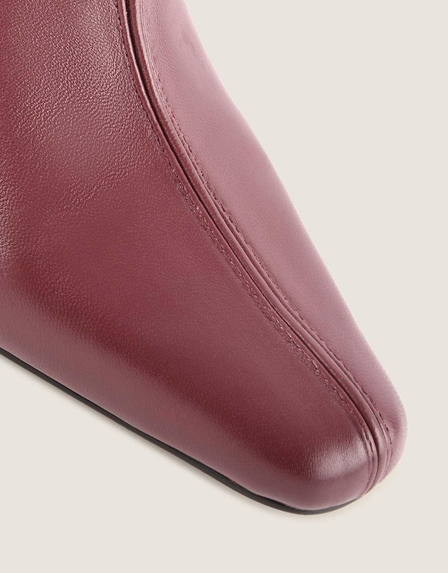 Shelly Shen - Atlas Heel Ankle Boots Burgundy Leather