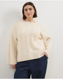 Atmos&Here Curvy - Drew Oversized Textured Cable Knit Jumper