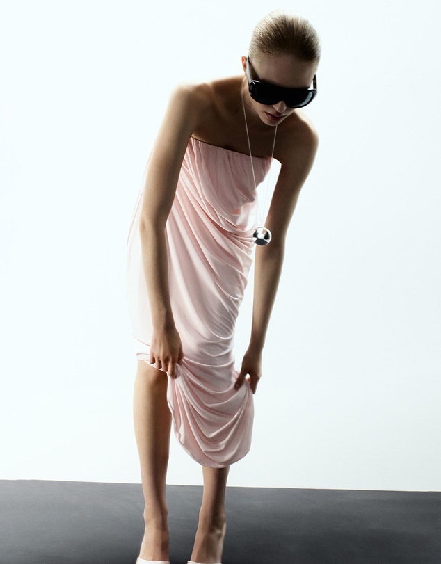 M.N.G - Draped Asymmetrical Bandeau Dress