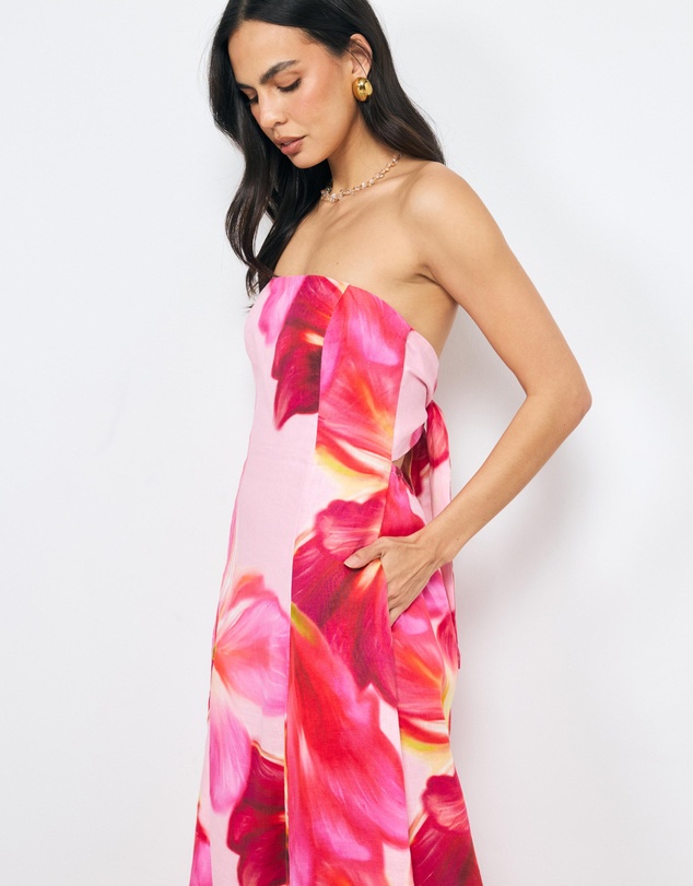 AERE - Valli Linen Strapless Maxi Dress