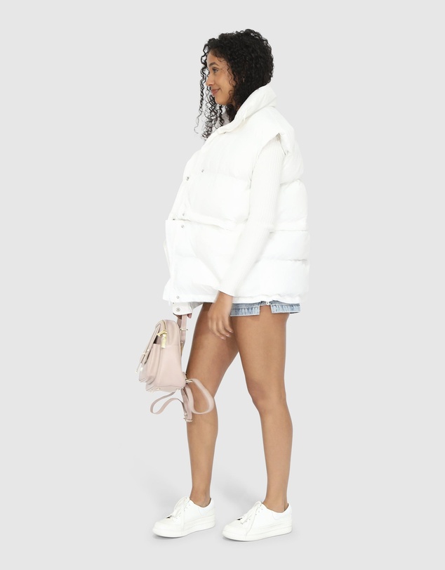 Belle & Bloom - Landslide Zip-Off Puffer Vest - Cream