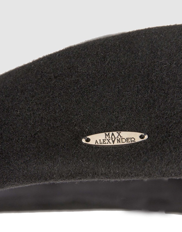 Max Alexander - Felt Black Pillbox Hat