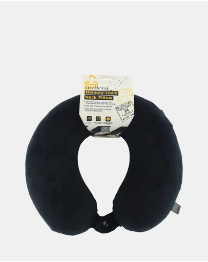 Milleni - Milleni Travel Memory Foam Neck Pillow in Black