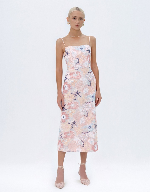 JUSTIN TONG - Jessica Beaded Midi Dress