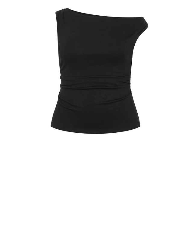 City Chic - Plus size Ella Off Shoulder Top - black