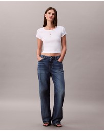 Calvin Klein Jeans - Woven Monogram Logo Slim T-Shirt