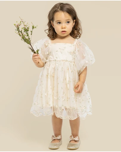 Designer Kidz - Ava Embroidered Floral Dress
