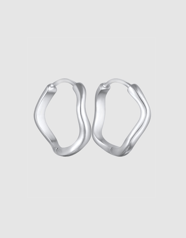 Elli Jewelry - Organic Wave Hoop Earrings in 925 Silver