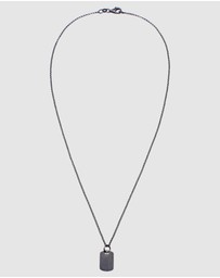 Kuzzoi - ICONIC EXCLUSIVE - Necklace Men Pendant Plate Basic Hammered in 925 sterling silver