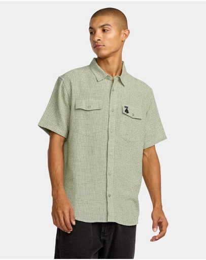 RVCA - Mens KSL Yarn Dye Short Sleeve Shirt
