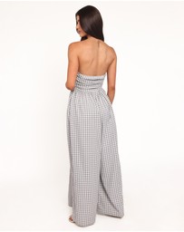Petal & Pup - Paige Strapless Jumpsuit - Black White Gingham