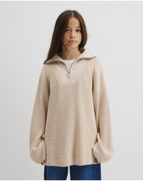 Country Road - Teen Half Zip Rib Knit