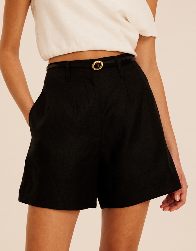 AERE - Raisa Tuck Linen Shorts