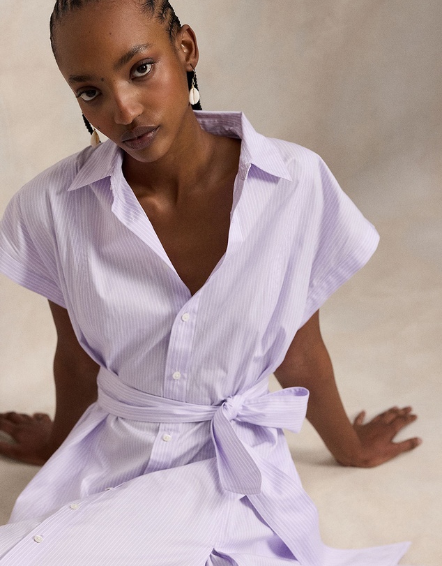 Polo Ralph Lauren - Striped Belted Cotton Shirtdress