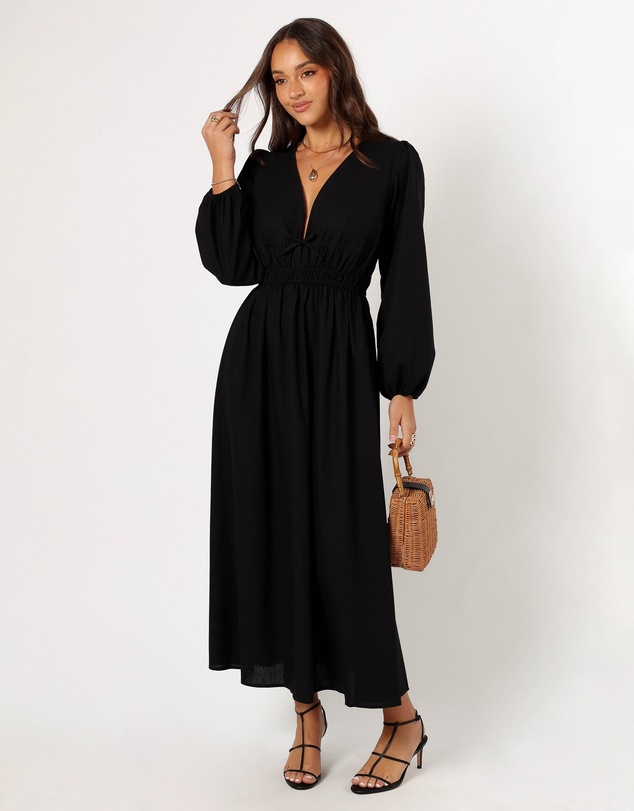 Petal & Pup - Cece Long Sleeve Maxi Dress - Black