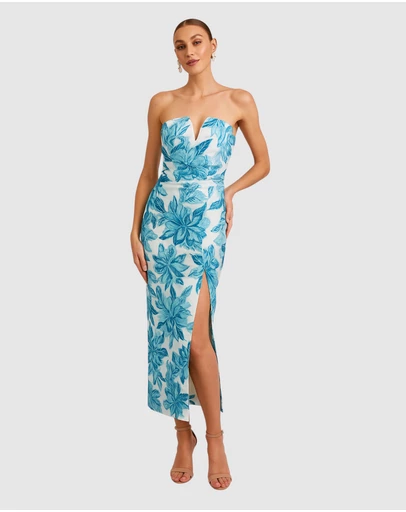 Romance by Honey and Beau - Seanna Bandeau V Neck Midi Dress