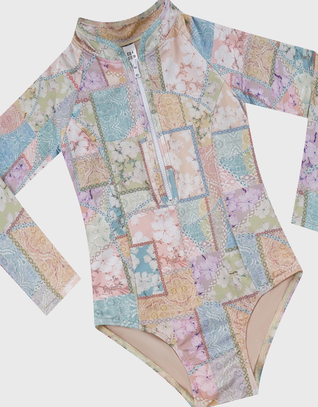 Aqua Blu Kids - Brindle Long Sleeve One Piece - Kids