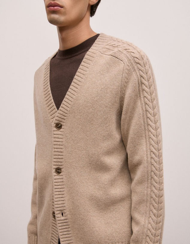 Trenery - Merino Cable Detail Cardigan in Cinder