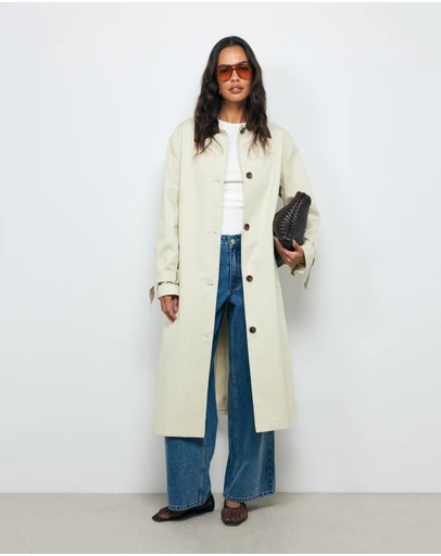 AERE - Organic Cotton Belted Trench Coat