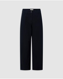 Oroton - Barrel Twill Leg Pants