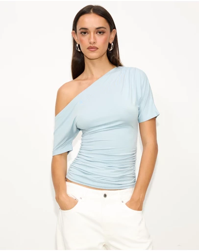 Dazie - Honey Asymmetrical Jersey Top