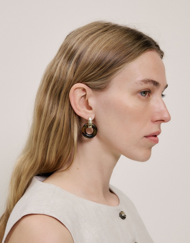 Trenery - Kaia Drop Earring in Tortoise Shell
