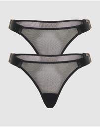Sotto Brand - Sotto Two Pack Preferita Mesh Panty Black