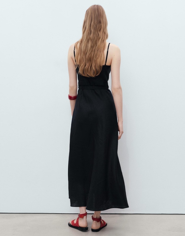 M.N.G - Nickie Bow Linen-Blend Dress