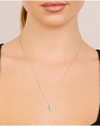 Lovisa - Gold Plated Brass Aquamarine Cubic Zirconia March Birthstone Necklace