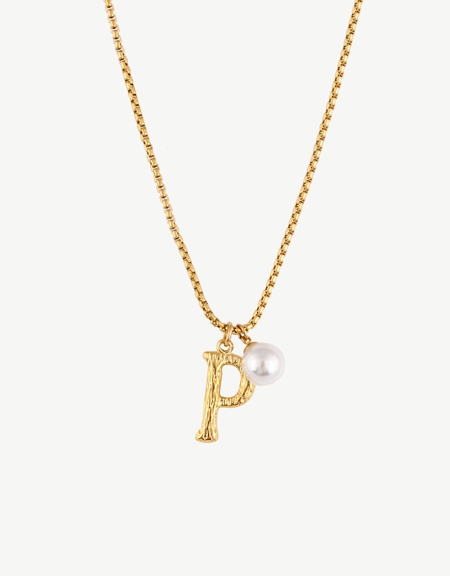 Zahar - Pearl Letter P Necklace