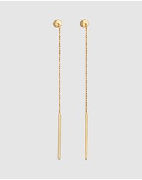 Elli Jewelry - Earrings Ear Hanger Pull Through Basic with Crystal in 925 Sterling Silver Gold Plated