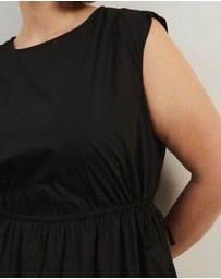 Atmos&Here Curvy - Cora Drawstring Poplin Midi Dress