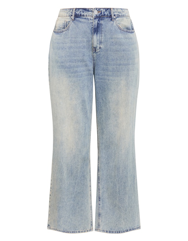 City Chic - Plus size Harley Fit Talia Wide Leg Jean - mid wash