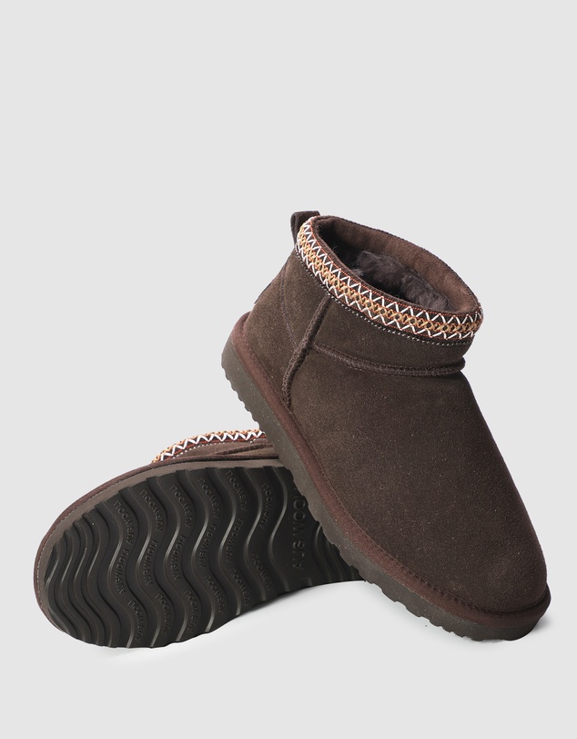 AusWooli Ugg Boots - Altona Sheepskin Wool Ankle Braid Boots
