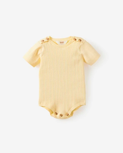 Cotton On Kids - Baby Organic Blend Knit Short Sleeve Bubbysuit