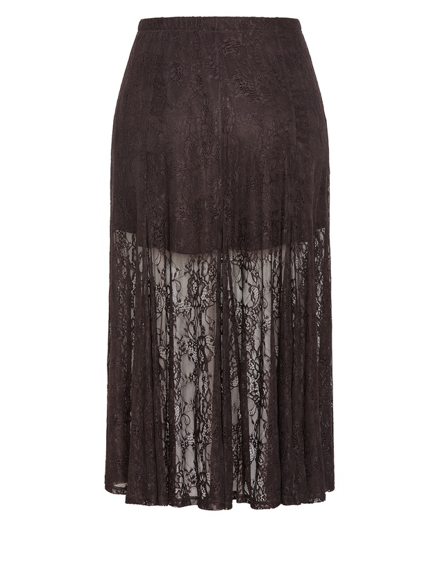 City Chic - Plus size Lacey Maxi Skirt - espresso