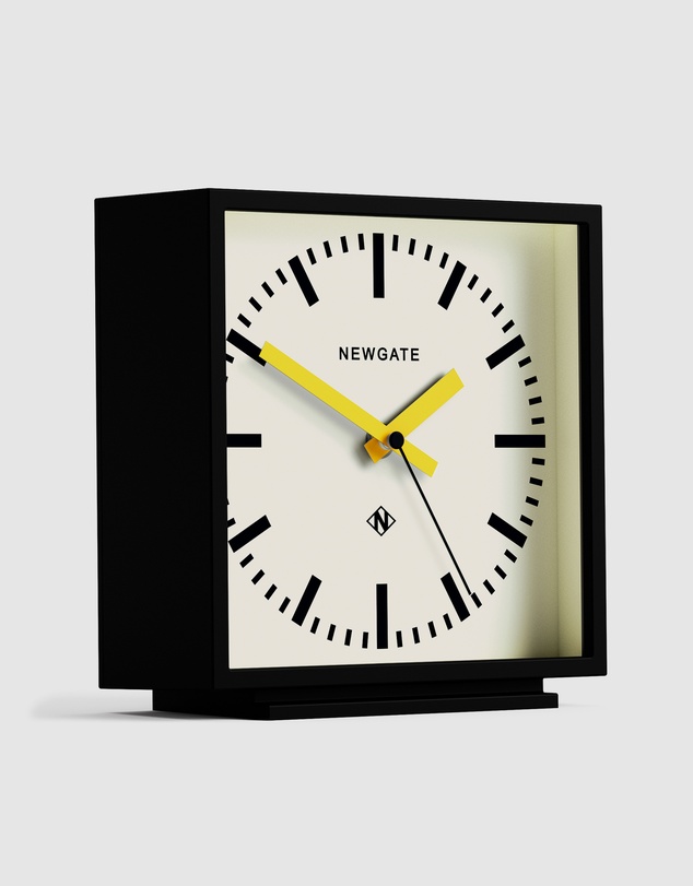 Newgate - Newgate Amp Mantel Clock Black With Yellow Hands