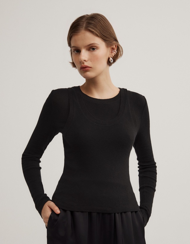 Witchery - Long Sleeve Overlay Top