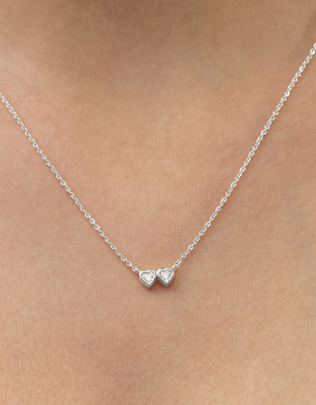 SAINT VALENTINE - Two Of A Kind Heart Necklace - Silver