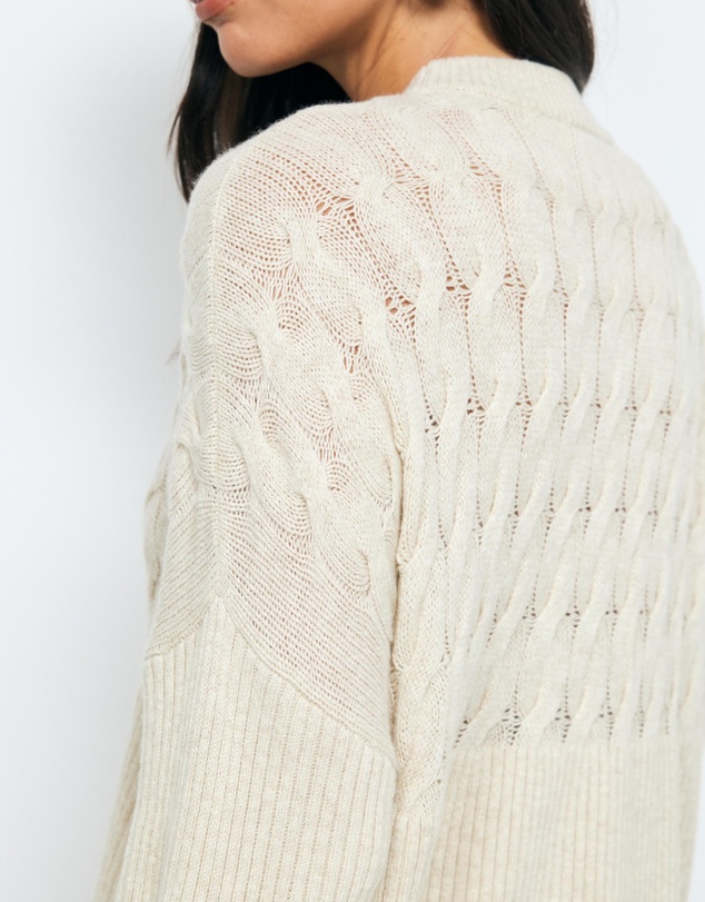 AERE - Jada Wool Blend Cable Knit Jumper