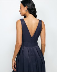 AERE - Nylah V-Neck Midi Dress